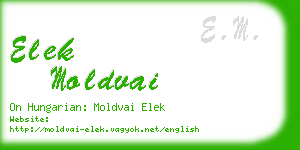 elek moldvai business card